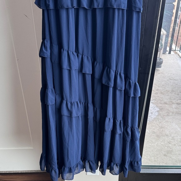 Lulu's Navy Ruffle Maxi Dress - Picture 8 of 8